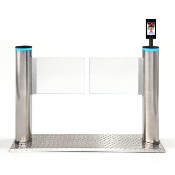 單通道【人臉識別進+按鈕出】含地臺