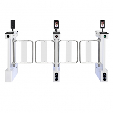 雙通道【人臉識(shí)別進(jìn)+人臉識(shí)別出】不銹鋼加寬擺臂