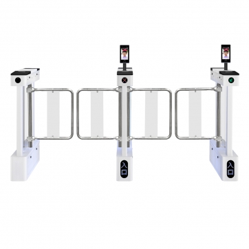 雙通道【人臉識別進(jìn)+感應(yīng)出】不銹鋼加寬擺臂