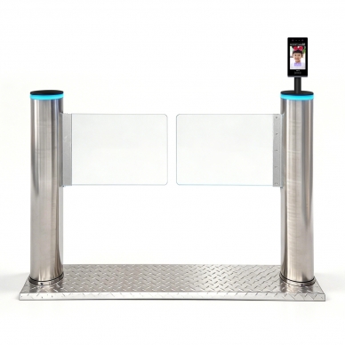 單通道【人臉識(shí)別進(jìn)+按鈕出】含地臺(tái)