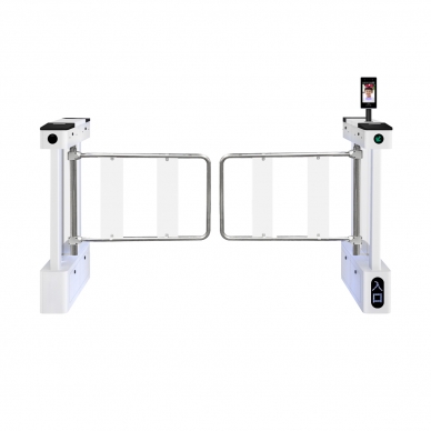 單通道【人臉識(shí)別進(jìn)+感應(yīng)出】不銹鋼加寬擺臂