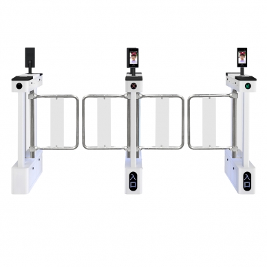 雙通道【人臉識(shí)別進(jìn)+人臉識(shí)別出】不銹鋼加寬擺臂