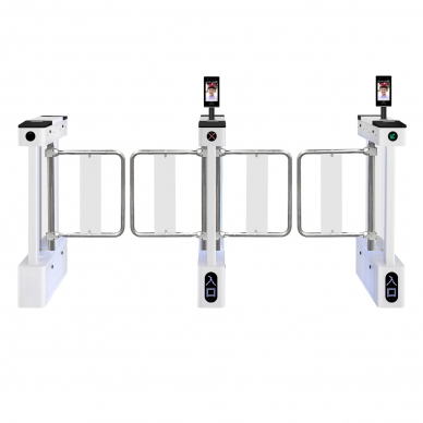 雙通道【人臉識(shí)別進(jìn)+感應(yīng)出】不銹鋼加寬擺臂